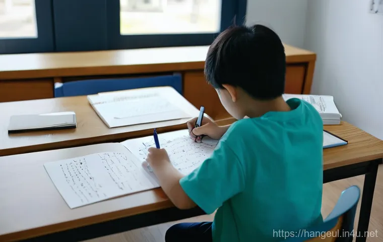 한글 쓰기 교정법 - Image Prompt 1: The Transformation of Handwriting Habits** 한글 쓰기 교정법 - Image Prompt 1: The Transformation of Handwriting Habits**