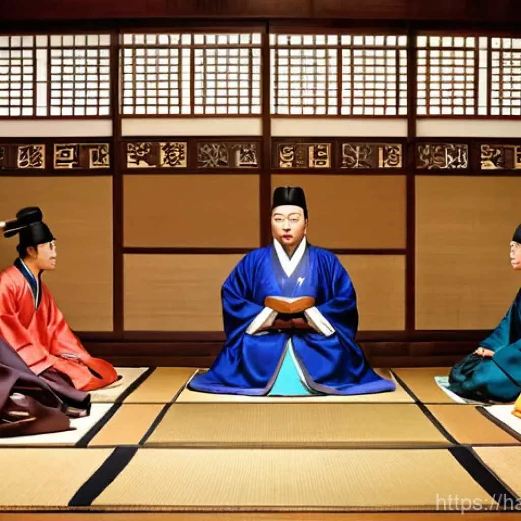 훈민정음 창제 원리 - **Prompt:** A historically accurate and emotionally resonant depiction of King Sejong the Great, wea...