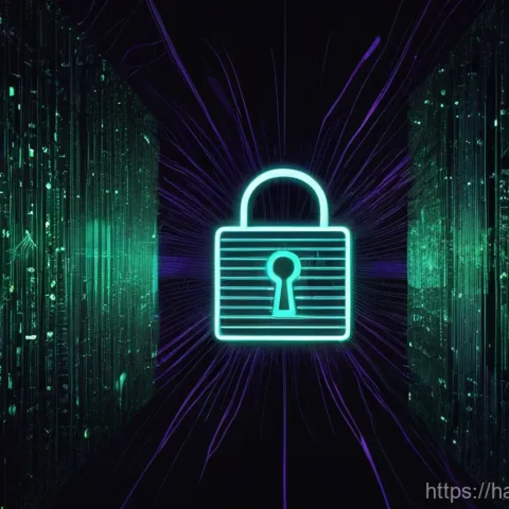 한글과 사이버 보안 - A highly stylized depiction of a glowing, vulnerable HWP document icon or a folder labeled "HWP" at ...