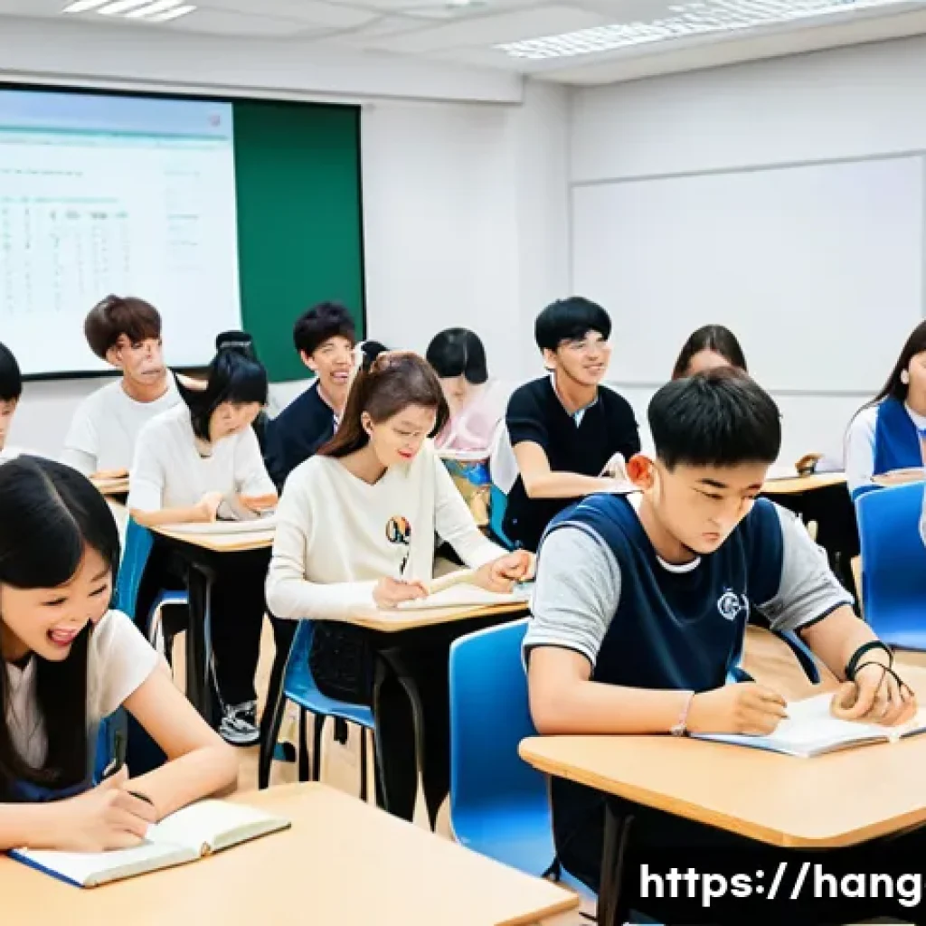 한글과 문화 예술 - **Prompt**: A vibrant and diverse group of young adults and teenagers from various ethnic background...