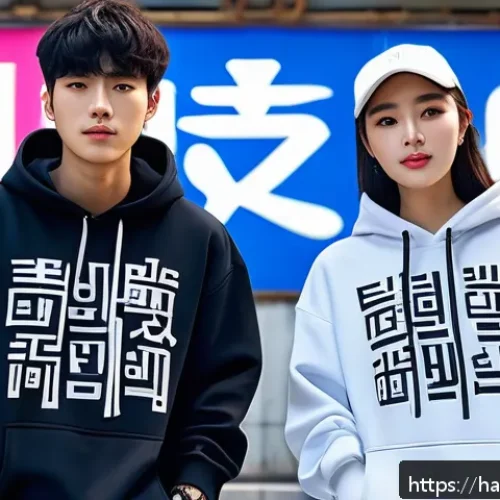 Home 17 한글의 해외 홍보 사례 - A vibrant street fashion scene in a cosmopolitan city, featuring diverse young adults wearing stylis...